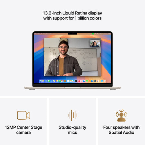 Apple | MacBook Air 13" M4 chip with 10-core CPU and 8-core GPU, 16GB, 256GB SSD - Starlight | MW0Y3LL/A