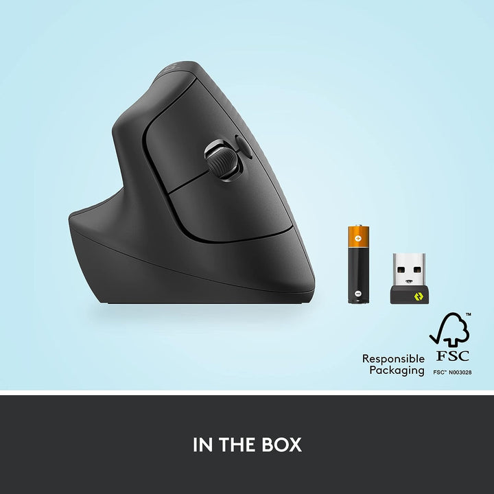 Logitech | Lift Vertical Ergonomic Mouse - Left Handed - Graphite | 910-006467