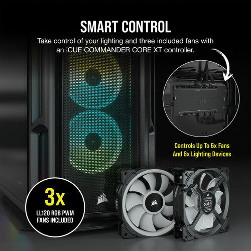 Corsair | iCUE 5000T RGB Tempered Glass Mid-Tower ATX PC Case - Black | CC-9011230-WW