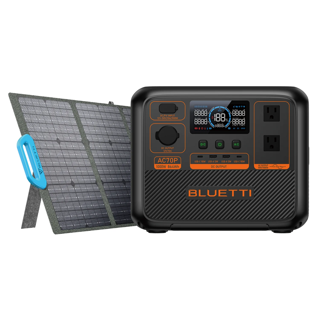 Bluetti | AC70P Portable Power Station 1000W 864Wh - Black | AC70P