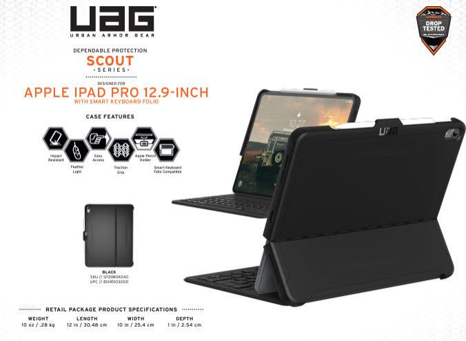 //// UAG | iPad Pro 12.9 Case (2018/2019) UAG Black Scout Series Case | 15-04396