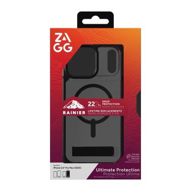 ZAGG | Graphene Rainier Snap Kickstand iPhone 17 Pro Max Case - Smoke Black | 702319175