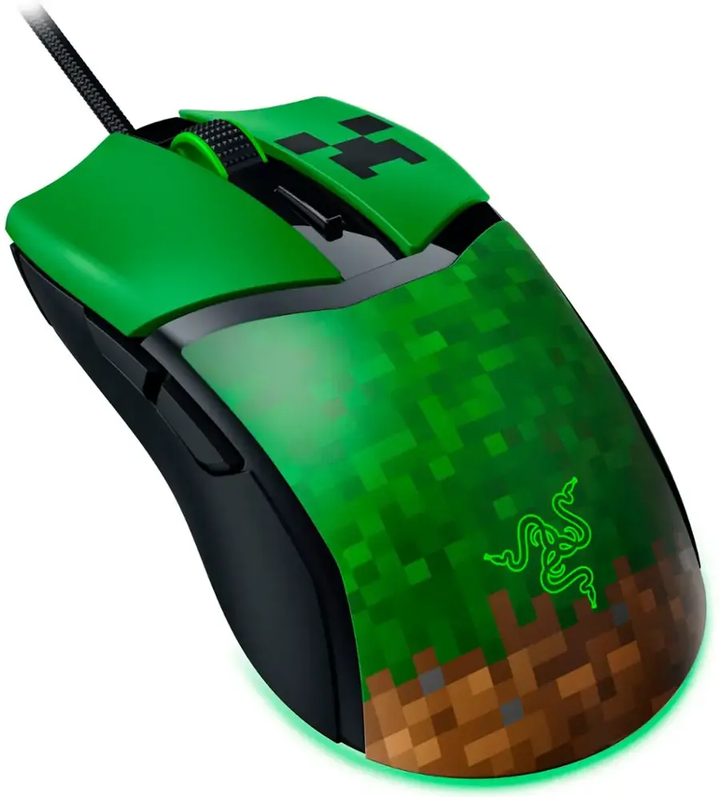Razer | Cobra Lightweight Optical Gaming Mouse with Chroma RGB Lighting Wired - Minecraft Edition | RZ01-04650200-R3M1