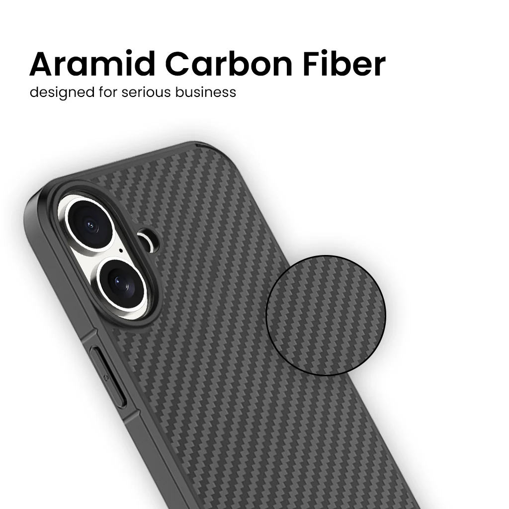 Caseco | Kevlar Case With Magsafe iPhone 16 - Carbon | C28C8-01