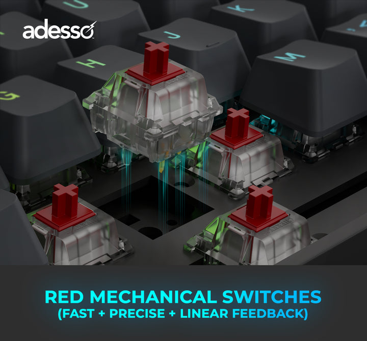 Adesso |  Illuminated Mechanical VIA Keyboard With CoPilot Ai Hotkey Wired/Wireless/Bluetooth Multi-OS |  EASYTOUCH 1300