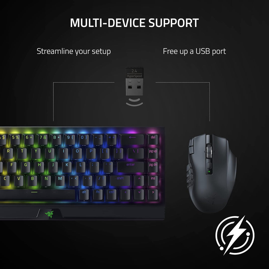 Razer | Gaming Mouse Wireless MMO Naga V2 Hyperspeed 19 Buttons 30000Dpi Bluetooth - Black | 53049