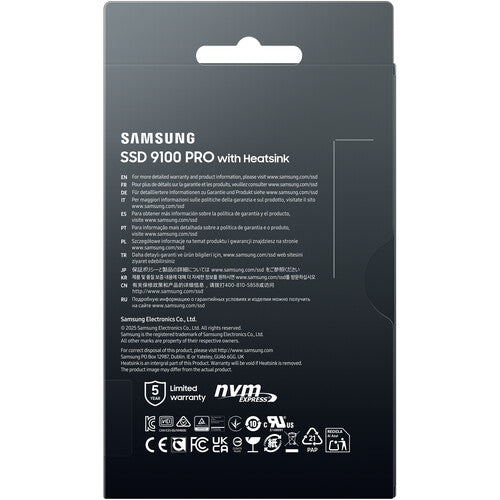 Samsung | 9100 Pro 4TB PCIe 5.0 M.2  Internal SSD with Heatsink | MZ-VAP4T0CW