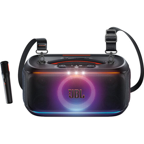 JBL | Partybox On-the-Go 2 Party Speaker with Wireless Microphone - Black | JBLPBOTG2PLBAM