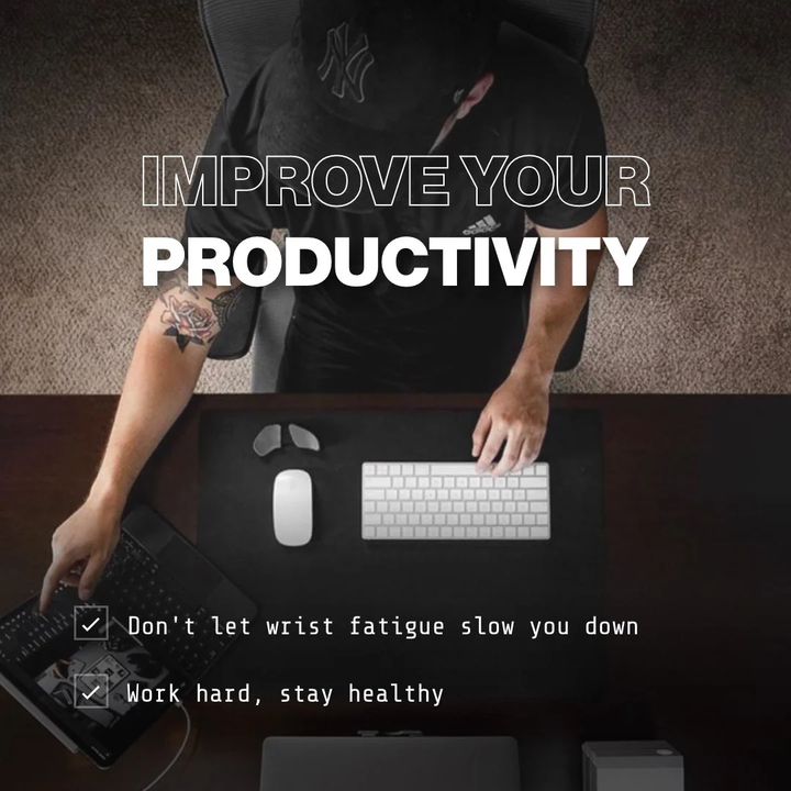 DeltaHub | Carpio 2.0 Mouse Wrist Pad Right - Large Black | CR-L-BL-R