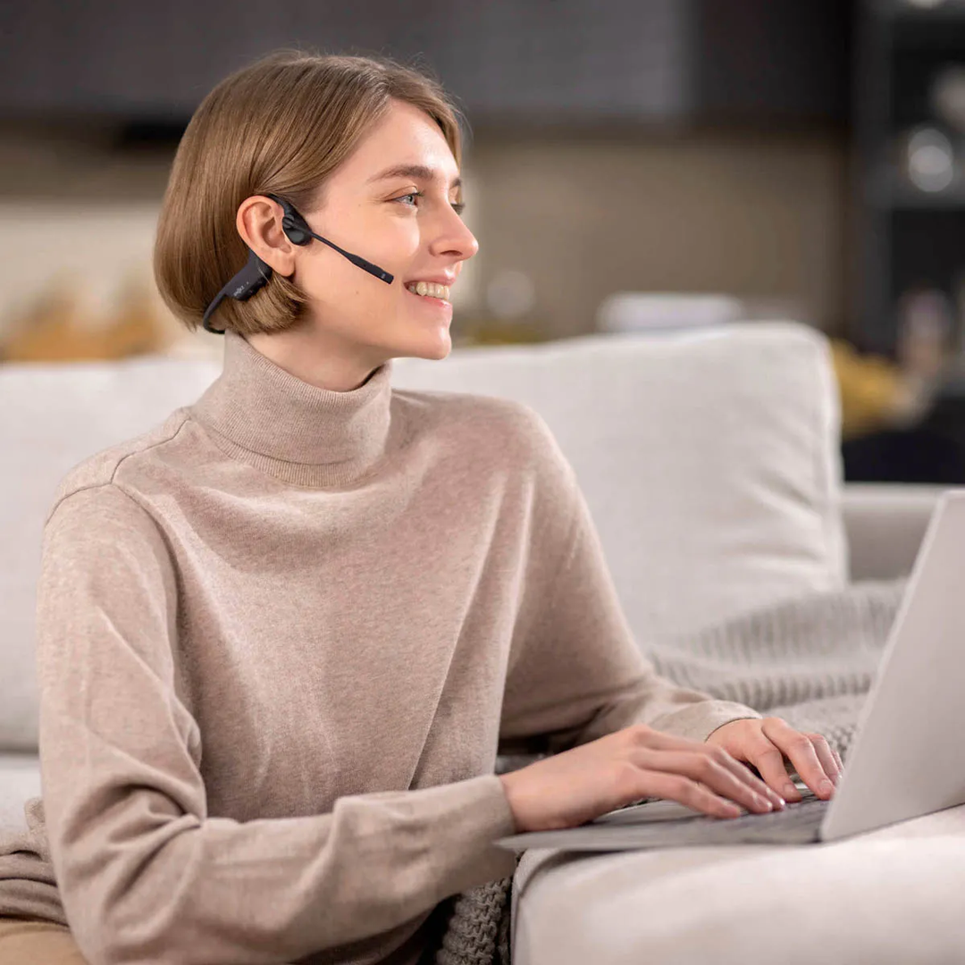Shokz | OpenComm2 UC Bluetooth Headset With Boom Mic & USB-C Dongle - Black | C110-AC-BK-CA-153