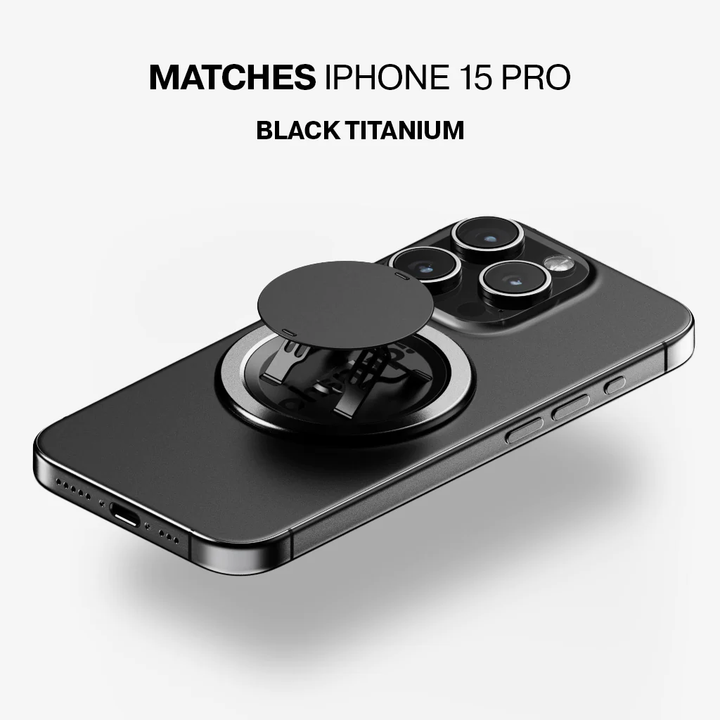 ohsnap! | Snap 4 Luxe MagSafe Universal Cell Phone Expanding Grip & Stand - Obsidian Black | 42532984520895