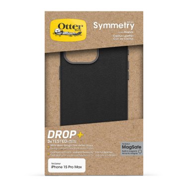 Otterbox | Symmetry Cactus Leather w/MagSafe case iPhone 15 Pro Max  - Black (Noir Ash) | 15-12626