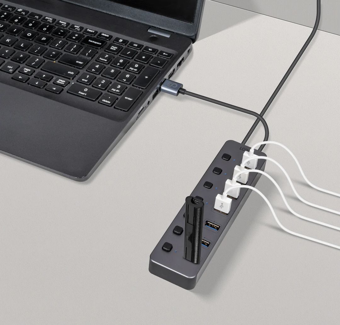 LOGiiX | Power Hub USB-A 7 Port - Aluminum | LGX-13870