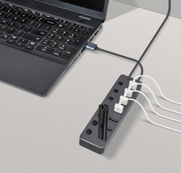 LOGiiX | Power Hub USB-A 7 Port - Aluminum | LGX-13870