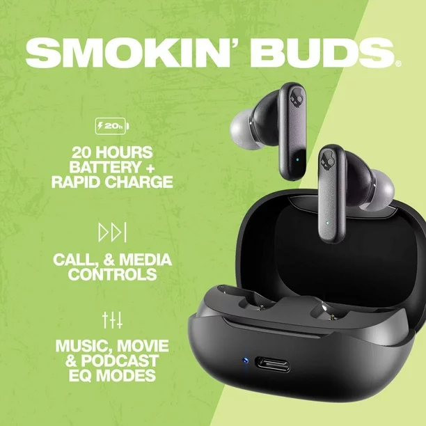 Skullcandy | Smokin' Buds Wireless Earbuds - Black | SKC-S2TAW-Q740