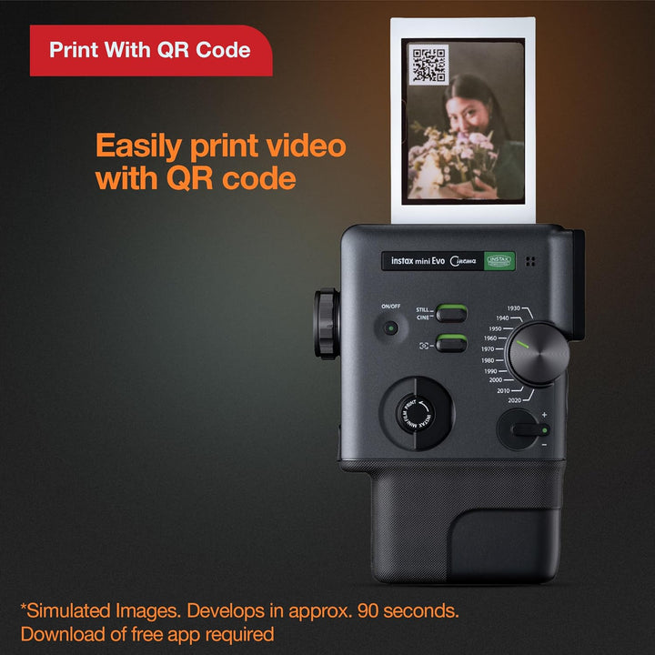 Fujifilm | Instax Mini Evo Cinema Hybrid Instant Camera - Black | B0GF37VTC1