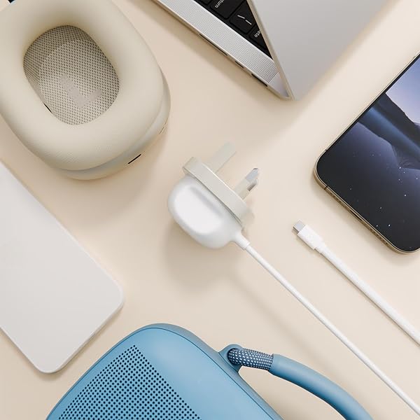 Twelve South | Power Cord Wall Adapter with Built-In Cable 10FT- White/Dune | TS-2549