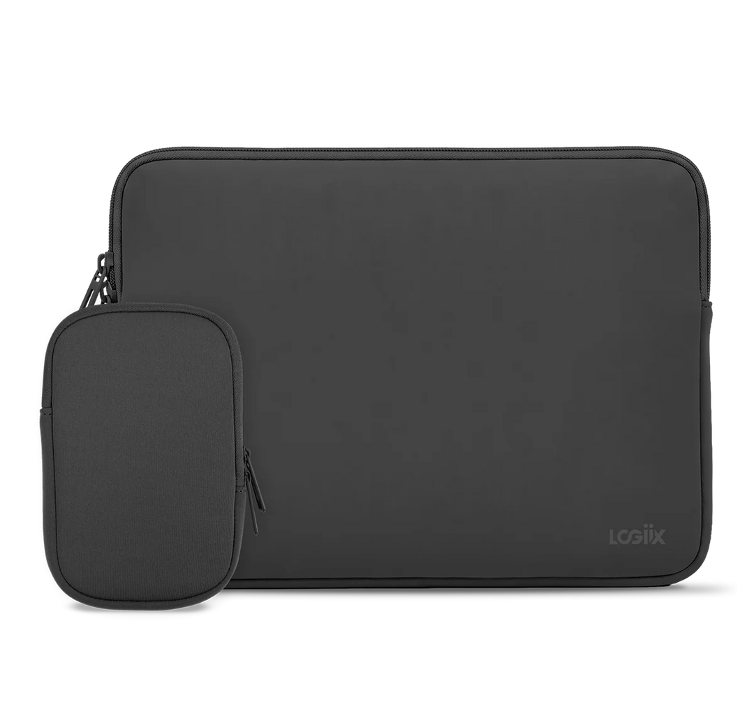 LOGiiX | Vibrance Essential Sleeve with pouch for Laptops up to 14in - Black | LGX-14191