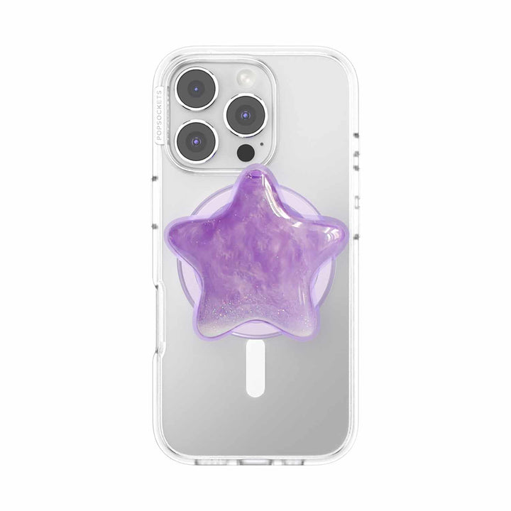 Popsockets | PopGrip for MagSafe Round with Adapter Tidepool Star Squishy Lavender Fog | 123-0593