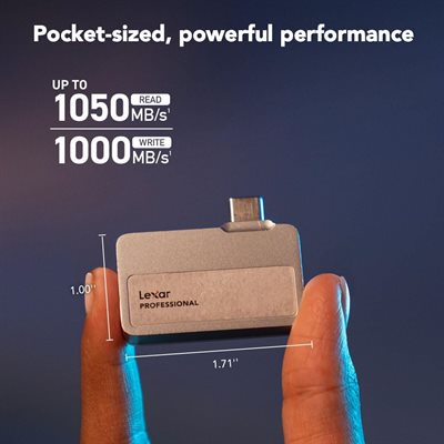 Lexar | Professional Go USB 3.2 Gen 2 Type-C SSD 1TB | LSL400X001T-RNBNU