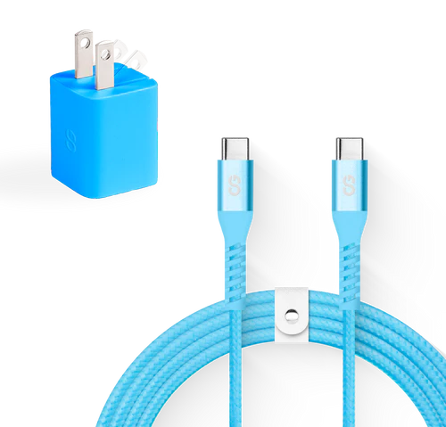 LOGiiX | Vibrance Charging Kit USB-C to USB-C 1.5m/ 5ft - Turquoise | LGX-13878