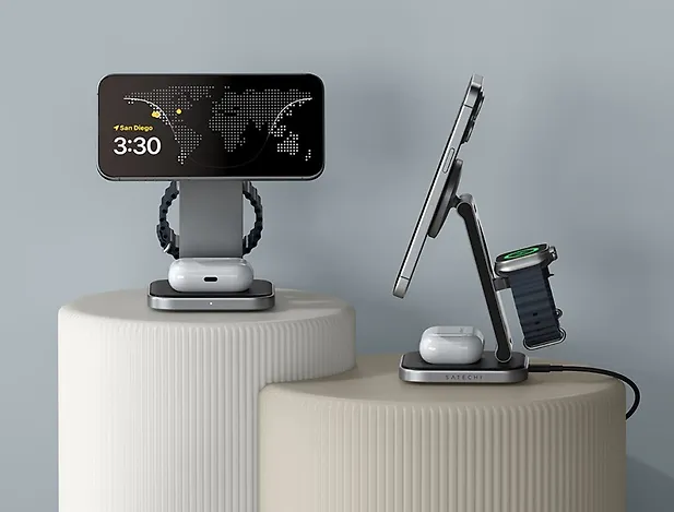 Satechi | 3in1 Foldable Qi2 Wireless Charging Stand - Space Grey | ST-Q31FM-EA