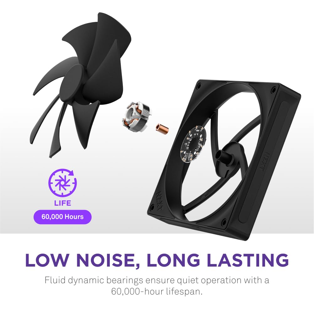 NZXT | Fan  Static Pressure Fans Single Pack 120mm - Black | RF-P12SF-B2