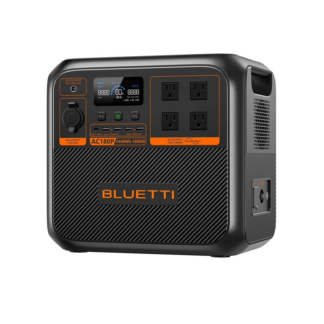 Bluetti | Solar Portable Power Station 1,800W 1,440Wh | AC180P