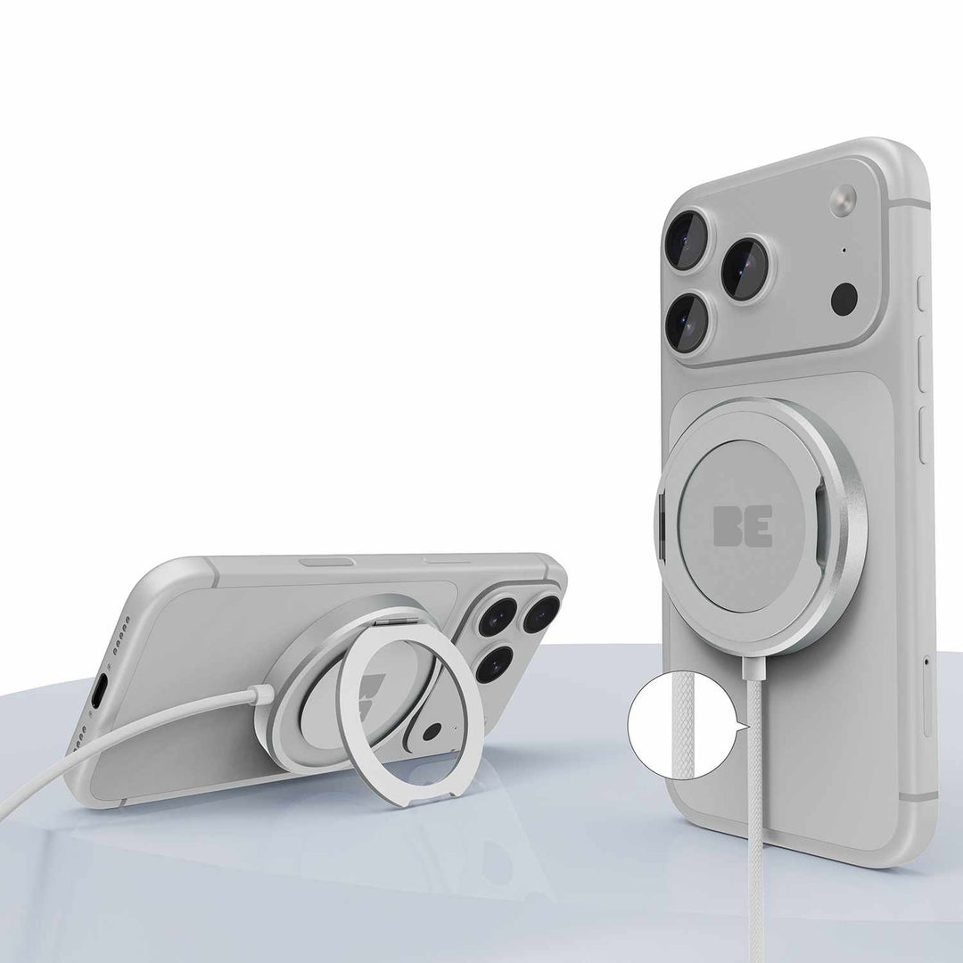Blu Element | PowerPuck25 Wireless Charger with Kickstand Qi2.2 25W - White | BEWCQi22PW