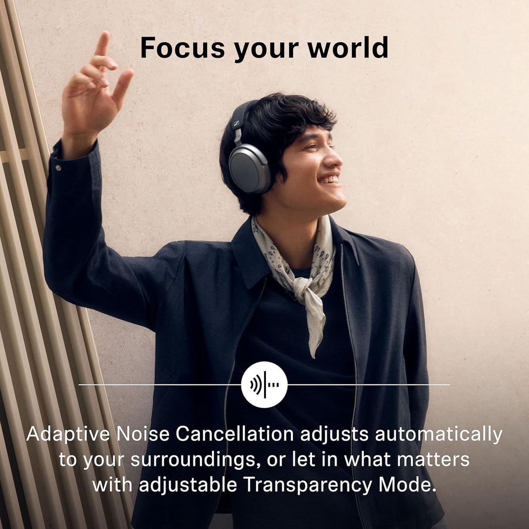 Sennheiser | Momentum 4 BT Wireless Headphone Adaptive Noise Cancellation - Black | MOMENTUM 4 BK