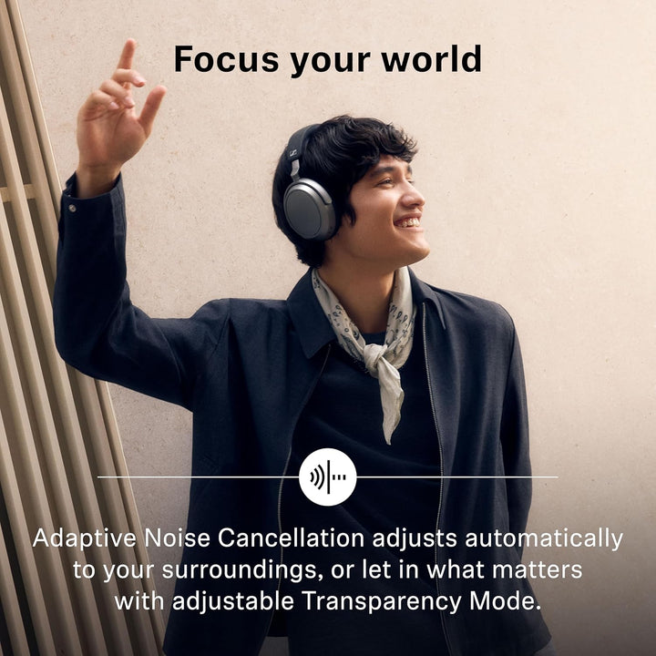 Sennheiser | Momentum 4 BT Wireless Headphone Adaptive Noise Cancellation - Black | MOMENTUM 4 BK