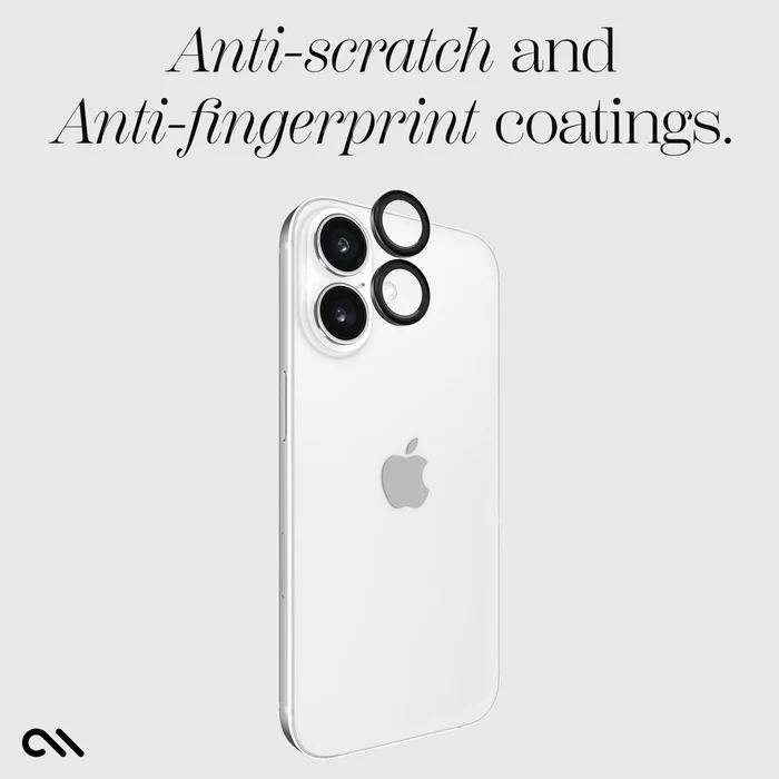 Case-Mate | Aluminum Ring Glass Lens Protector iPhone 16 / 16 Plus - Black | 15-13284