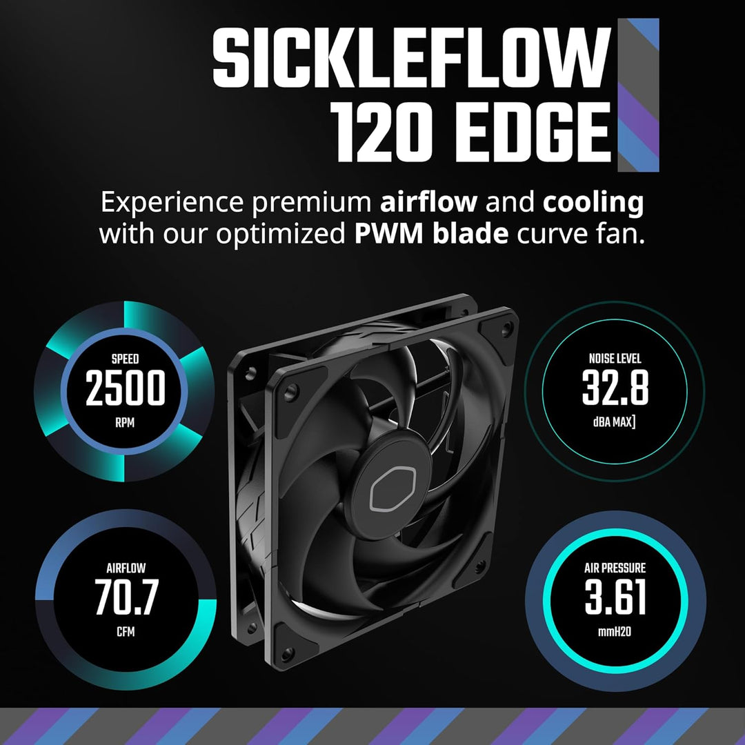Cooler Master | Hyper 212 CPU Cooler w/ 120mm Sickleflow Fan CRYOFUZE Thermal Paste - Black Edition | RR-S4KK-25SN-R1