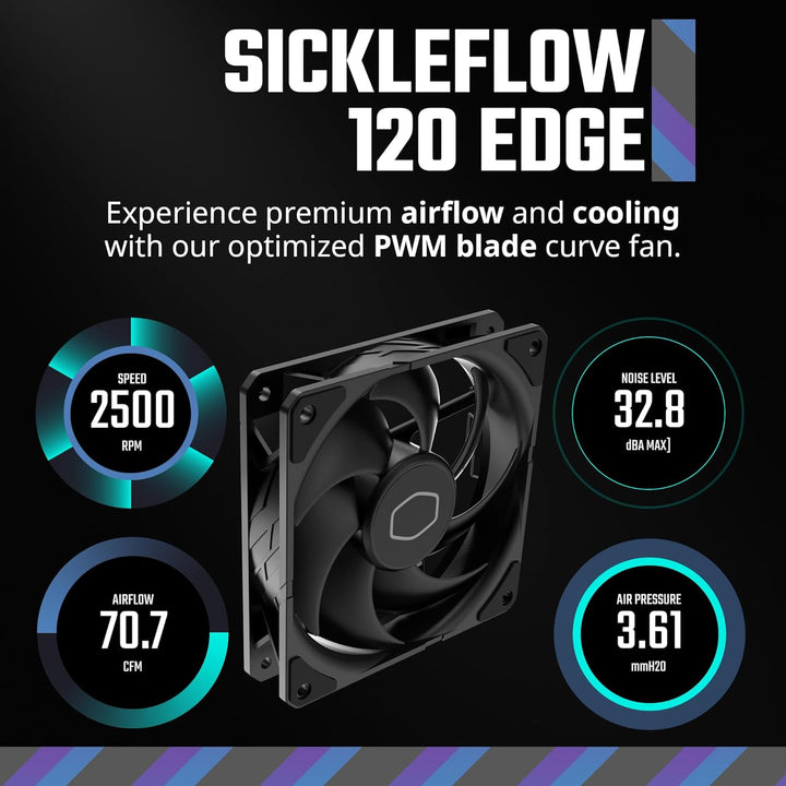 Cooler Master | Hyper 212 CPU Cooler w/ 120mm Sickleflow Fan CRYOFUZE Thermal Paste - Black Edition | RR-S4KK-25SN-R1