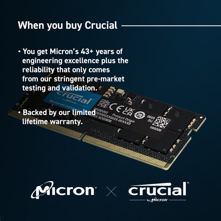 Crucial | RAM 8GB DDR5 SODIMM 5600Mhz | CT8G56C46S5