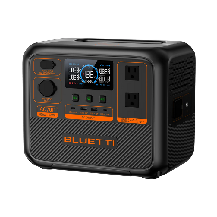 Bluetti | AC70P Portable Power Station 1000W 864Wh - Black | AC70P