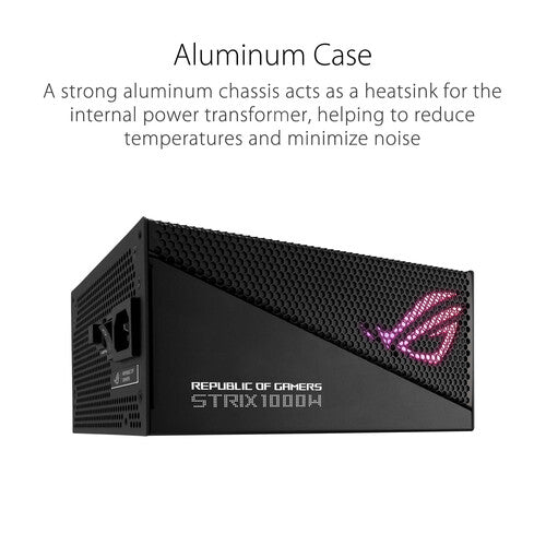 ASUS |  ROG STRIX Gold Aura Edition Modular Power Supply 1000W - Black | ROG-STRIX-1000G-AURA