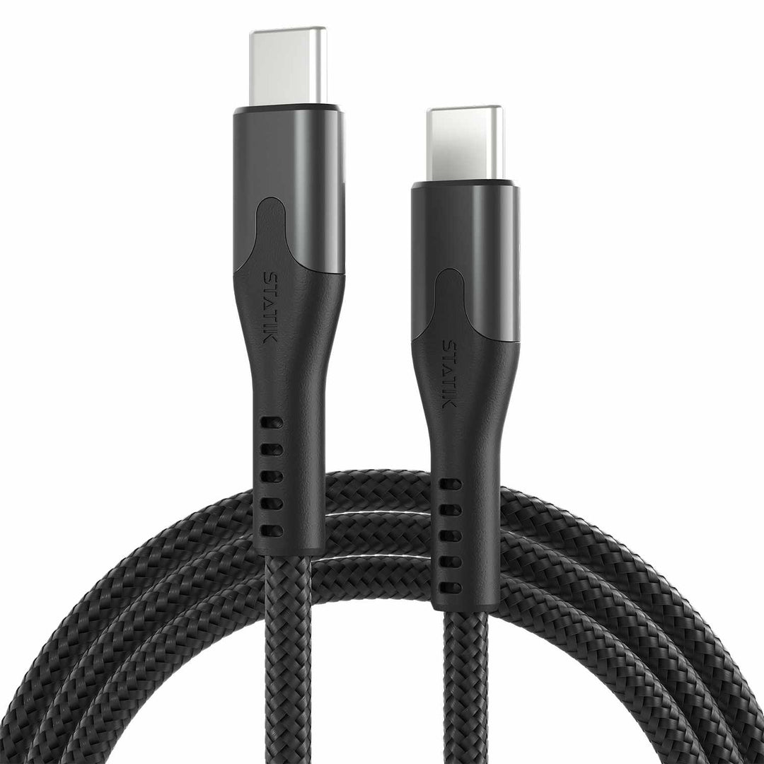 Blu Element | SelfCoil Magnetic Cable USB-C to USB-C 6ft 100W - Black | BEMGC2C6FTB