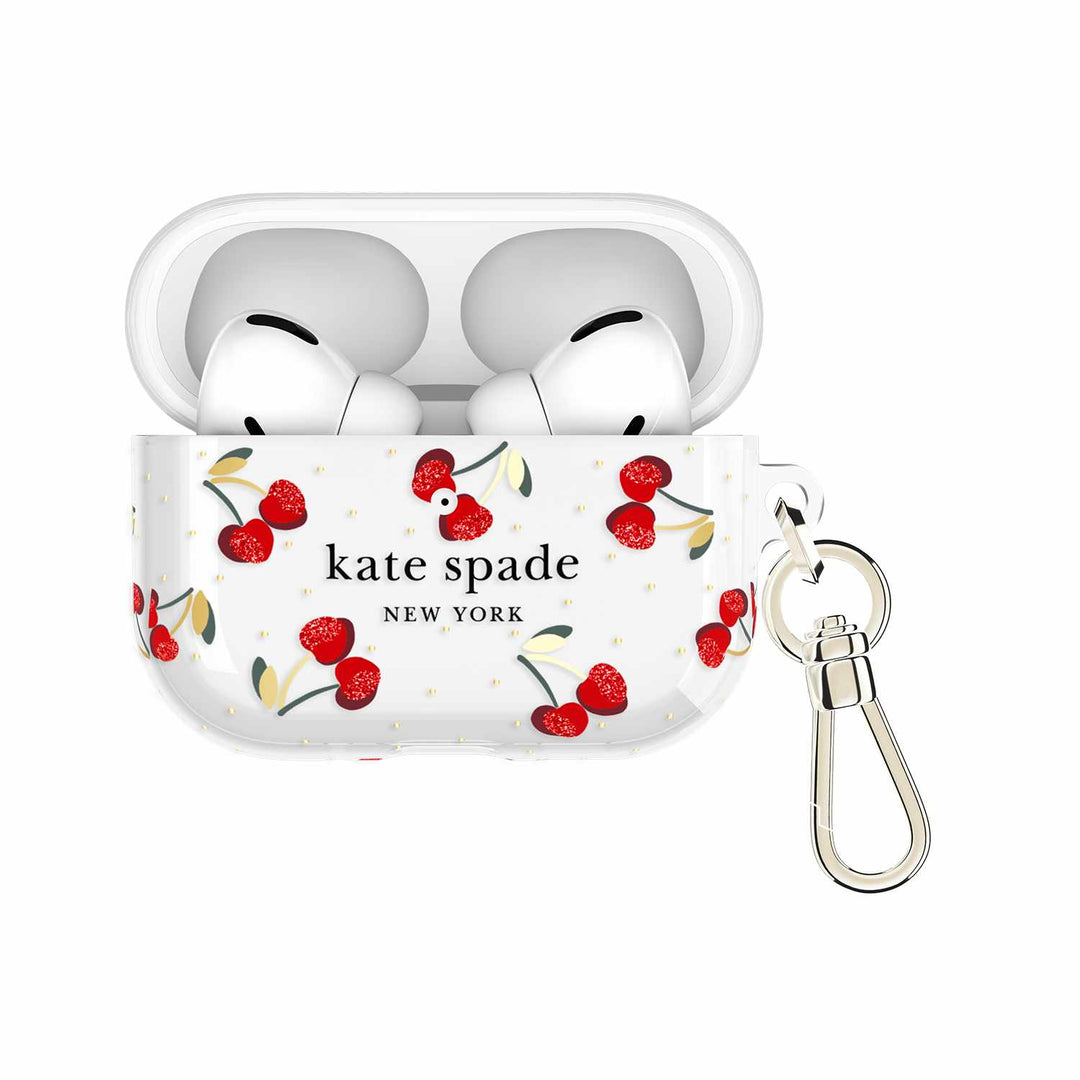 Kate Spade | Protective Case with Gold Ring Clip for AirPods Pro 3 - Cherry Dot | KS059334