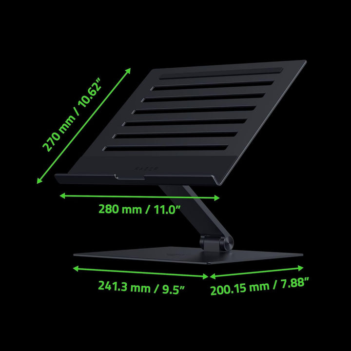 Razer | Adjustable Aluminum Laptop Stand for up to 18" Vented - Black | RC21-02330100-R3U1