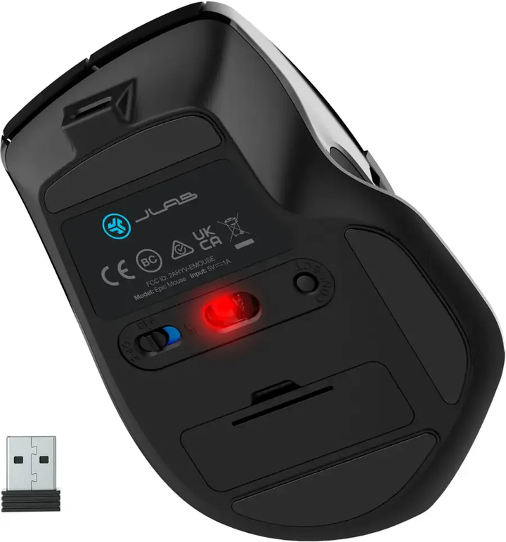 JLAB | Epic Mouse 2 Advanced Wireless Bluetooth Mouse - Black | IFCMEPICMOUSE2RBLK82