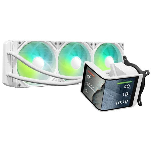 TRYX | Fan Panorama SE ARGB AiO Water Cooling With 6.5" 360mm 3 Slots Fan Size 120mm - White | L-P360L-AM3M-G0W