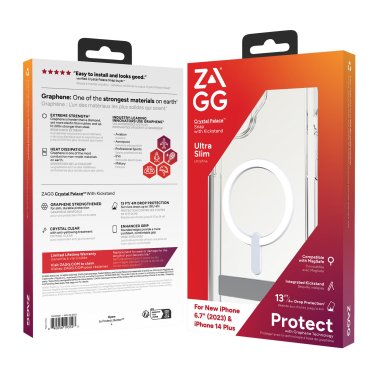 ZAGG GEAR4 | Crystal Palace Snap Kickstand Case iPhone 15/14  Plus - Clear | 15-11779