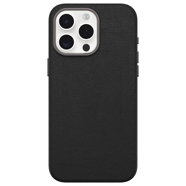 Otterbox | Symmetry Cactus Leather w/MagSafe case iPhone 15 Pro Max  - Black (Noir Ash) | 15-12626