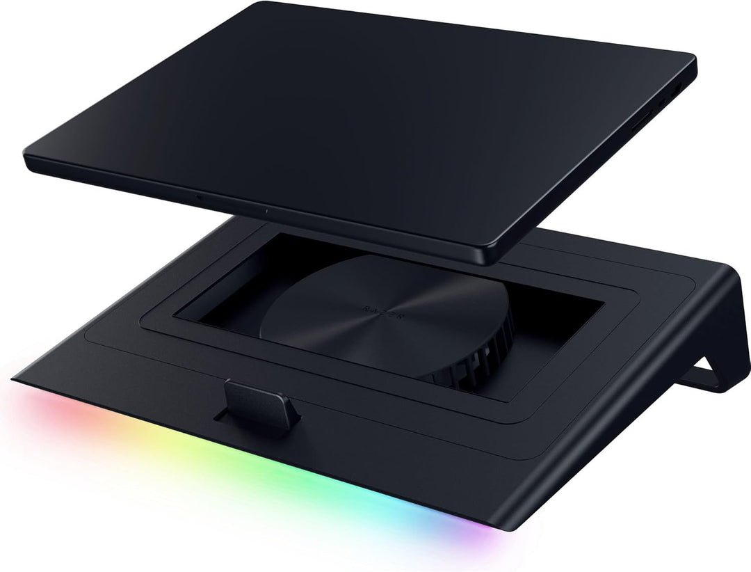 Razer | Laptop Cooling Pad with Intelligent Fan Control and Chroma RGB for Laptops 14" to 18" - Black | RC21-02300100-R3UC