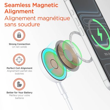 Hypergear | Qi2 MaxCharge MagSafe Wireless Magnetic Charger w/ Connected USB-C PD Cable 15W | 16317