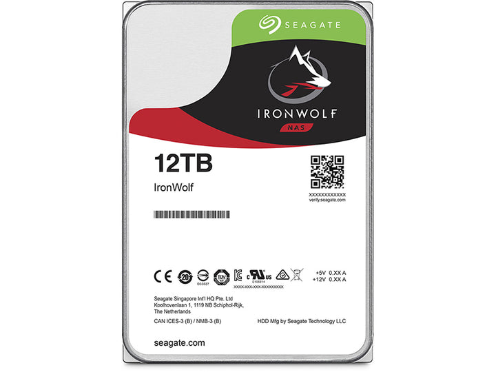 Seagate| IronWolf 12TB NAS HDD 7200 RPM 256MB Cache SATA 6.0Gb/s CMR 3.5'' Internal HDD for RAID NAS |  ST12000VN0008