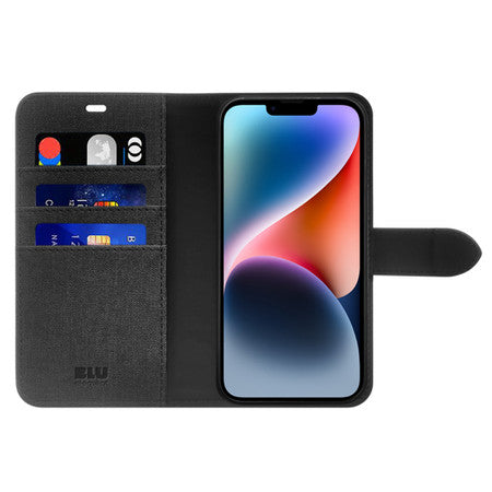 Blu Element | Folio 2 in 1 Wallet Case w/MagSafe iPhone 16e/15/14/13 - Black | 120-7225