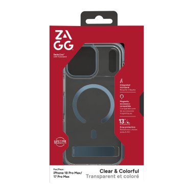ZAGG | Graphene Santa Cruz Snap iPhone 18 Pro Max/17 Pro Max Kickstand Metallic Case - Blue Shimmer | 702322324