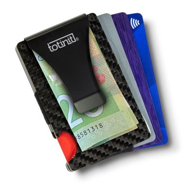 Totinit | Vault Track-it Carbon Fiber RFID Wallet with Bottle Opener | 15-11928